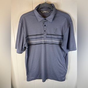 Travis Mathew Polo Shirt Medium Blue Grey Golf Lightweight TPC Sawgrass PGA Mens